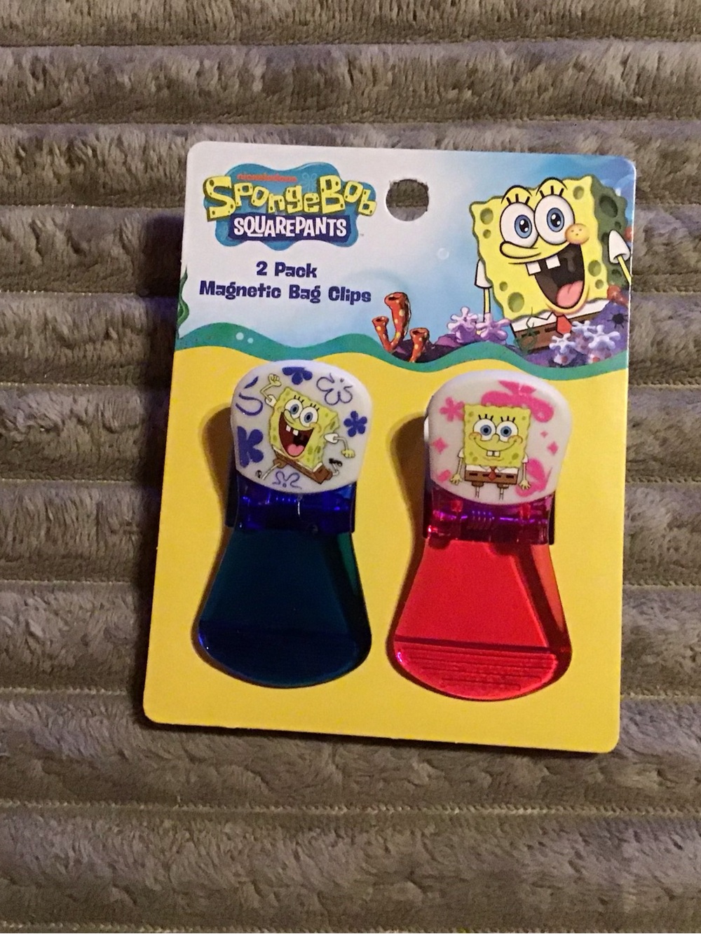 SpongeBob SquarePants Magnetic Bag Clips - Blue & Red 2-Pack